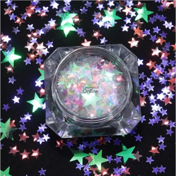 Paiete cu stelute pentru decor unghii PS012 Transparente cu Reflexii 3-6mm